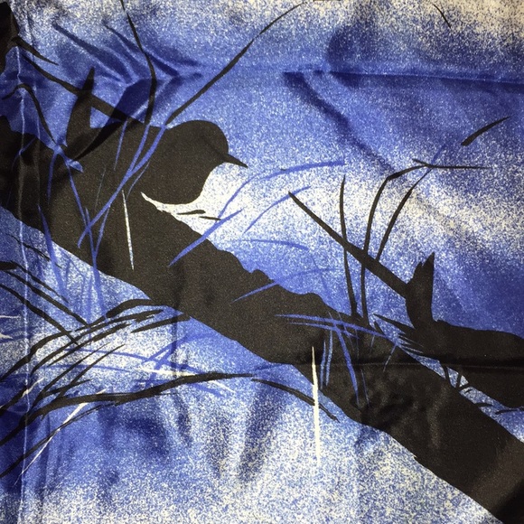 Vintage 80s Silk Scarf  Embellishment gems​ - Picture 6 of 7